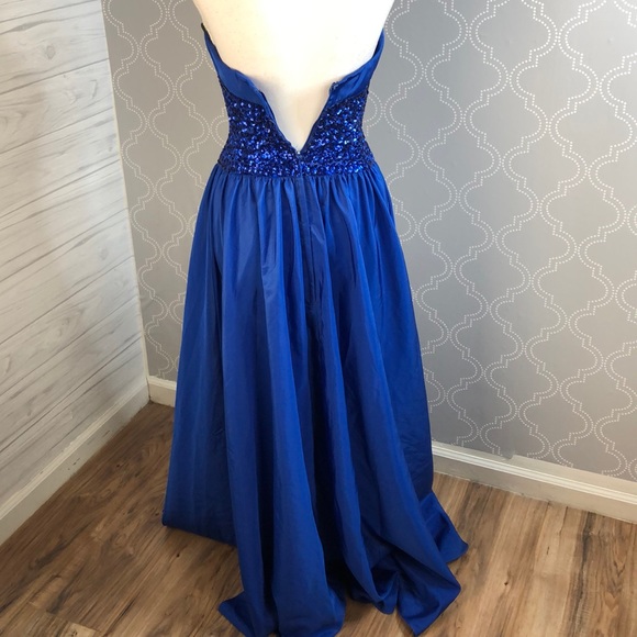 Vintage sweetheart neckline blue formal prom dress {{FREE SHIPPING}} - Picture 6 of 7